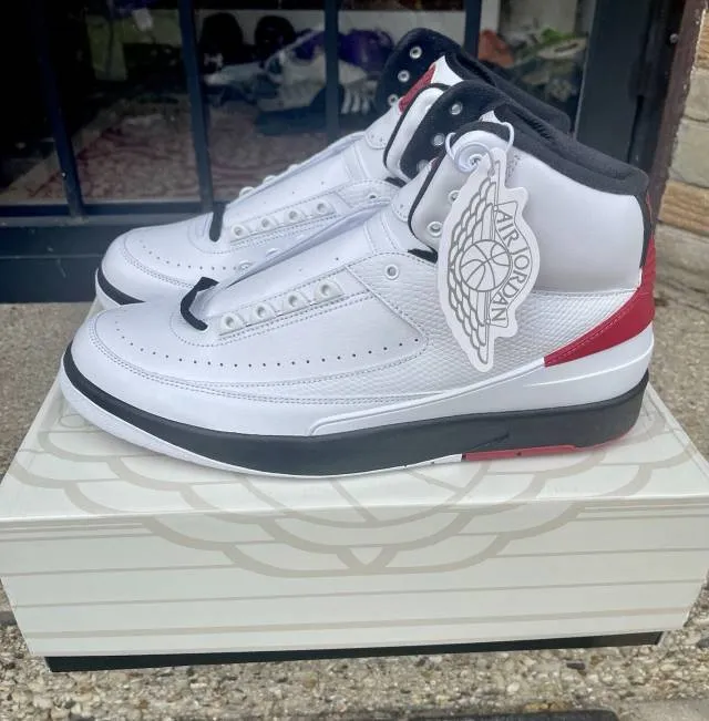 2022 nike air jordan 2 retro og chicago 10 white varsity red black