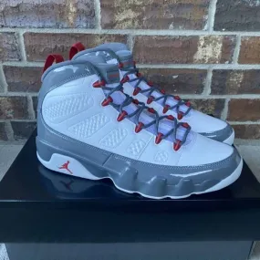 2022 nike air jordan 9 ix retro fire red sz 7y white cool grey