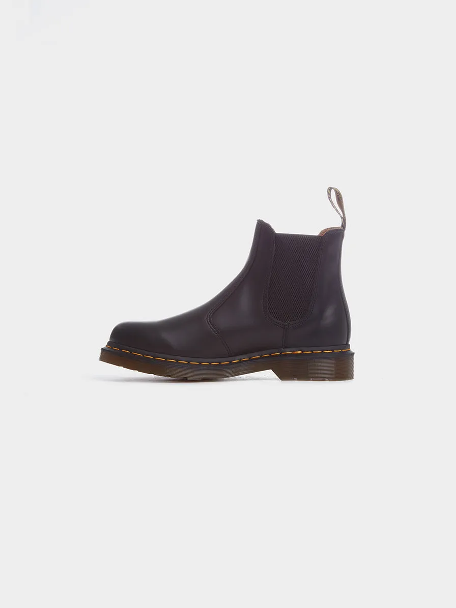 2976 Yellow Stitch Smooth Leather Chelsea Boot, Black