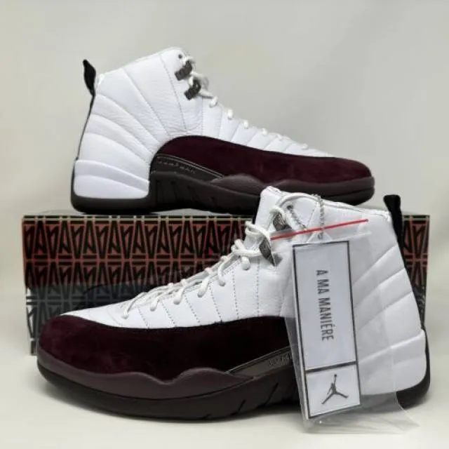 A ma maniere x nike wmn air jordan retro xii 12 white women's size 13 dv6989-100