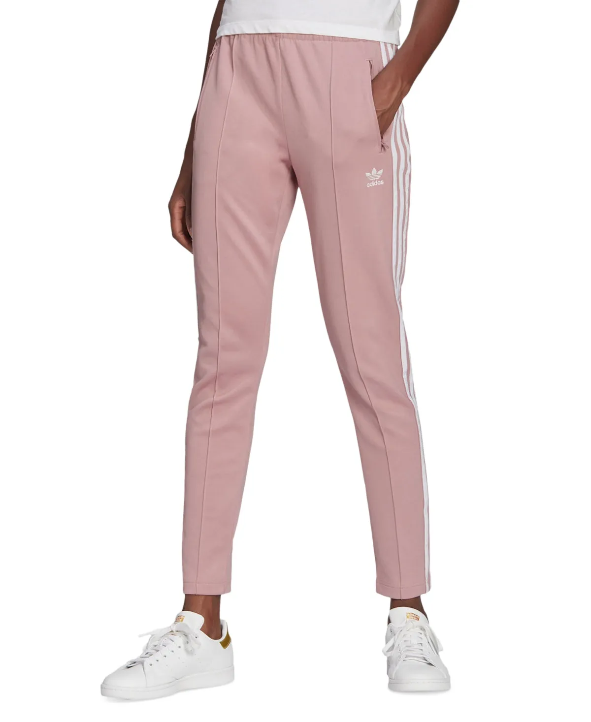 adidas Women's Superstar Full Length Track Pants Pink Size X-Small