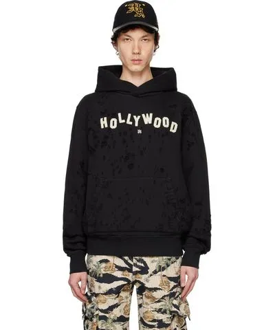 Amiri Black 'Hollywood' Shotgun Hoodie