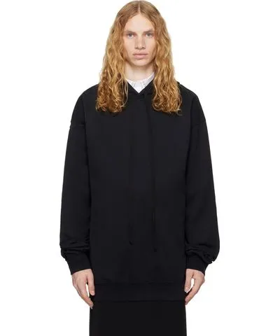 Ann Demeulemeester Black Ollie Printed High-Comfort Hoodie