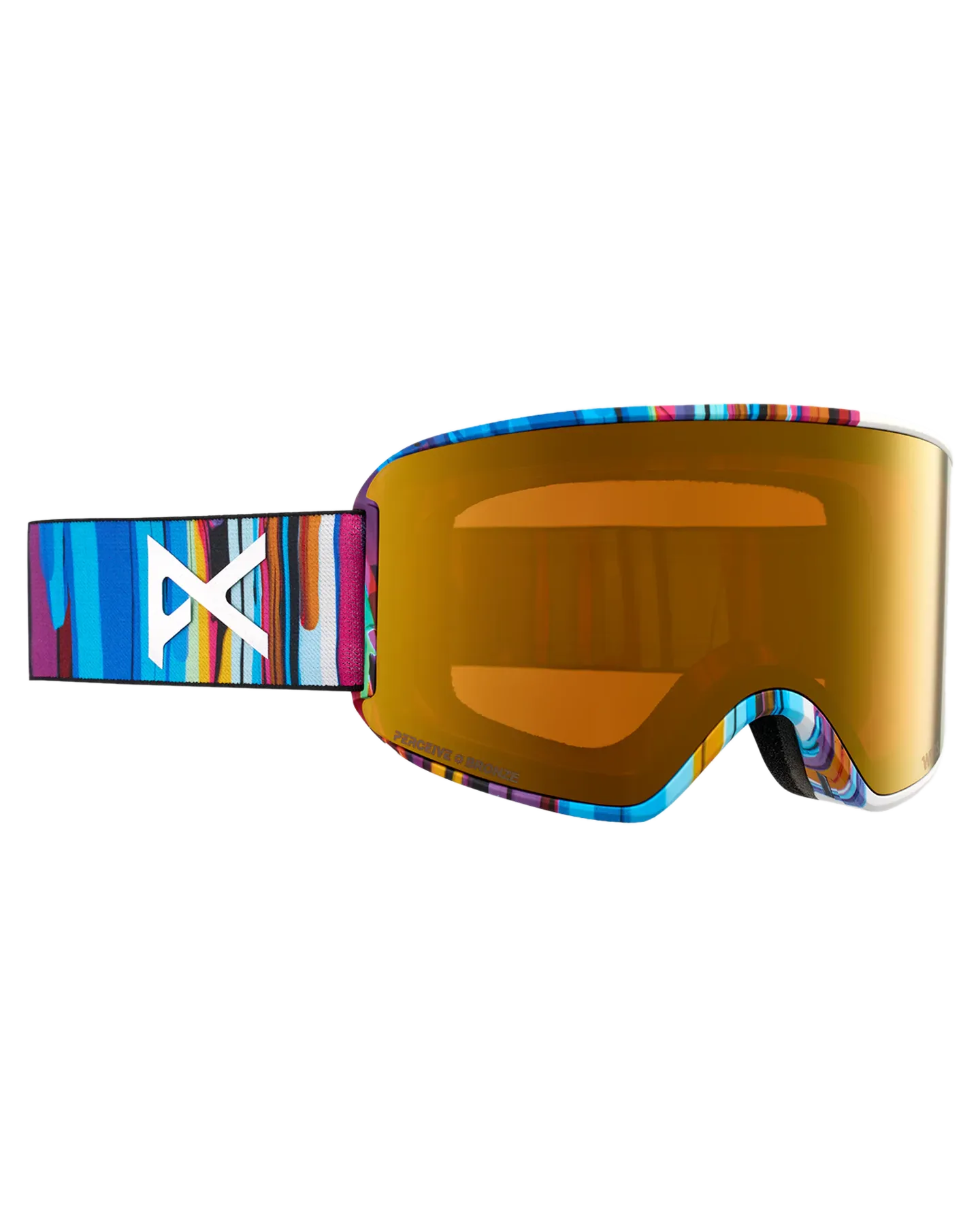 Anon Women's M3 Snow Goggles + Bonus Lens + Mfi Face Mask - Feelgood/Perceive Sunny Bronze Lens