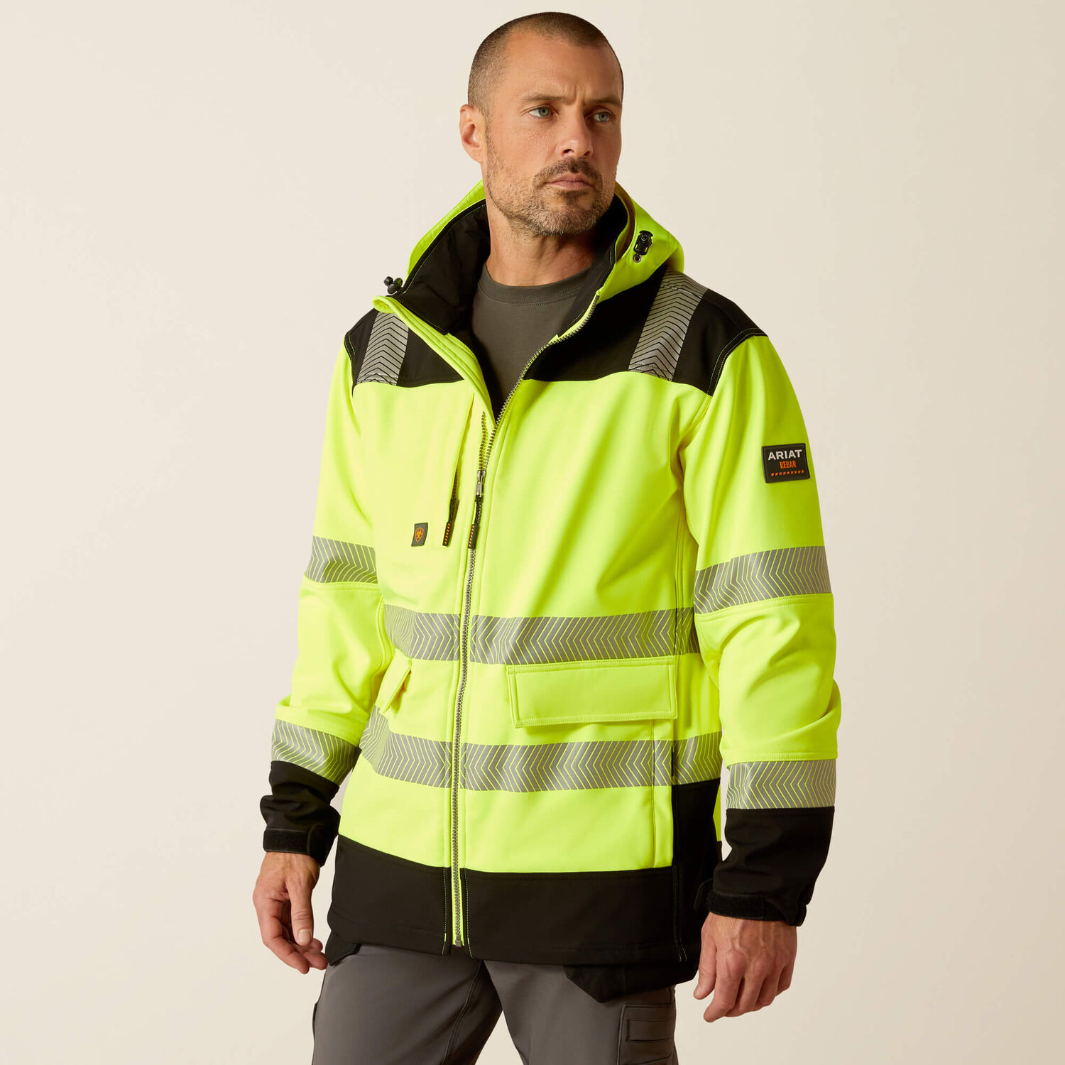 Ariat Men's Rebar Hi-Vis Softshell Jacket in Hi-Vis Yellow