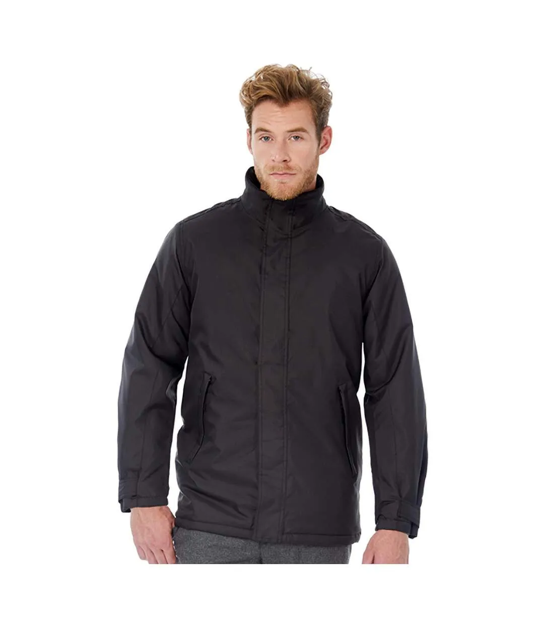 B&C Mens Real+ Premium Windproof Thermo-Isolated Jacket (Waterproof PU Coating) (Black) - UTBC2002