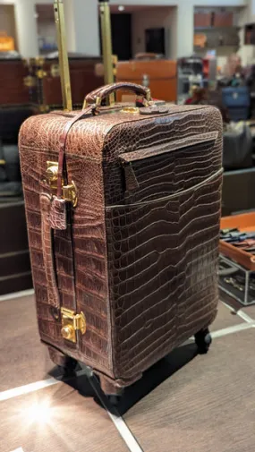 Bespoke Cabin Suitcase - Brown Crocodile