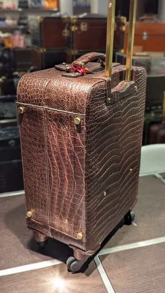 Bespoke Cabin Suitcase - Brown Crocodile