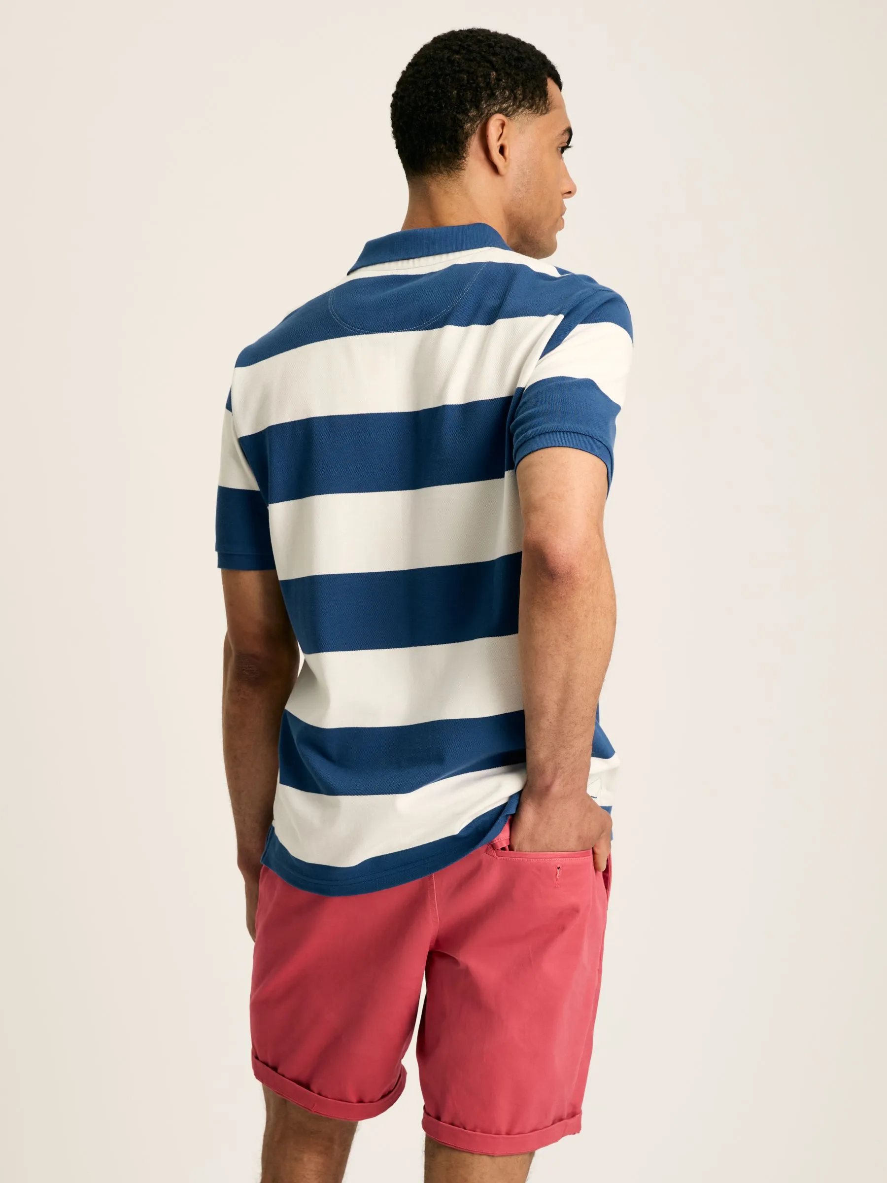 Blue/White Striped Polo Shirt