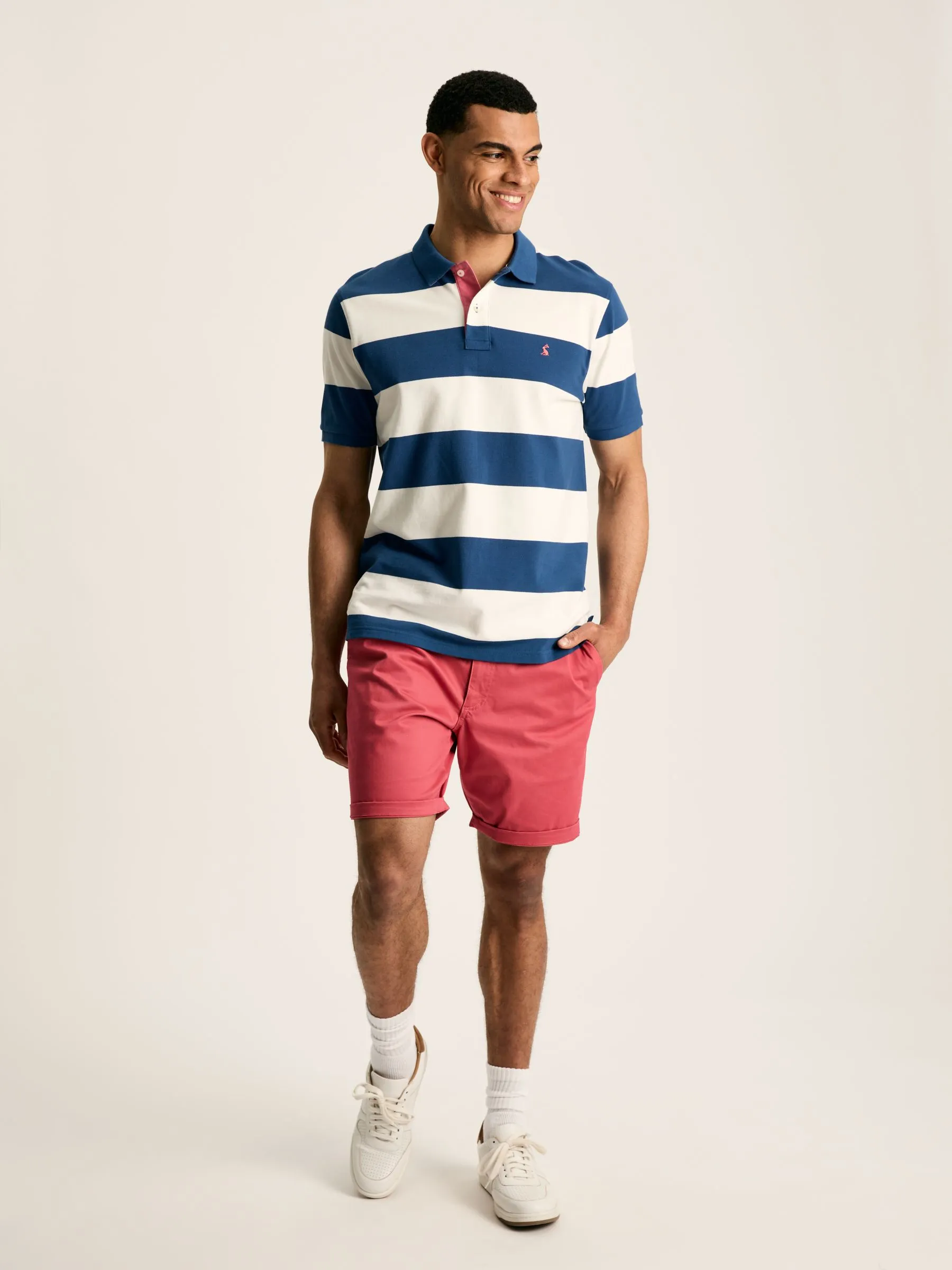 Blue/White Striped Polo Shirt