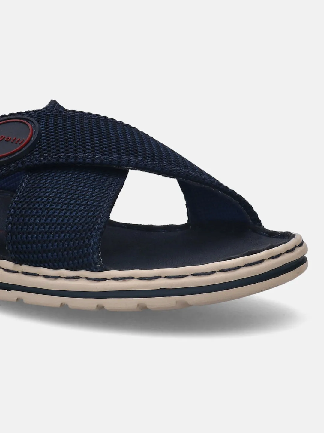 bugatti Dark Blue Cross Strap Sandals