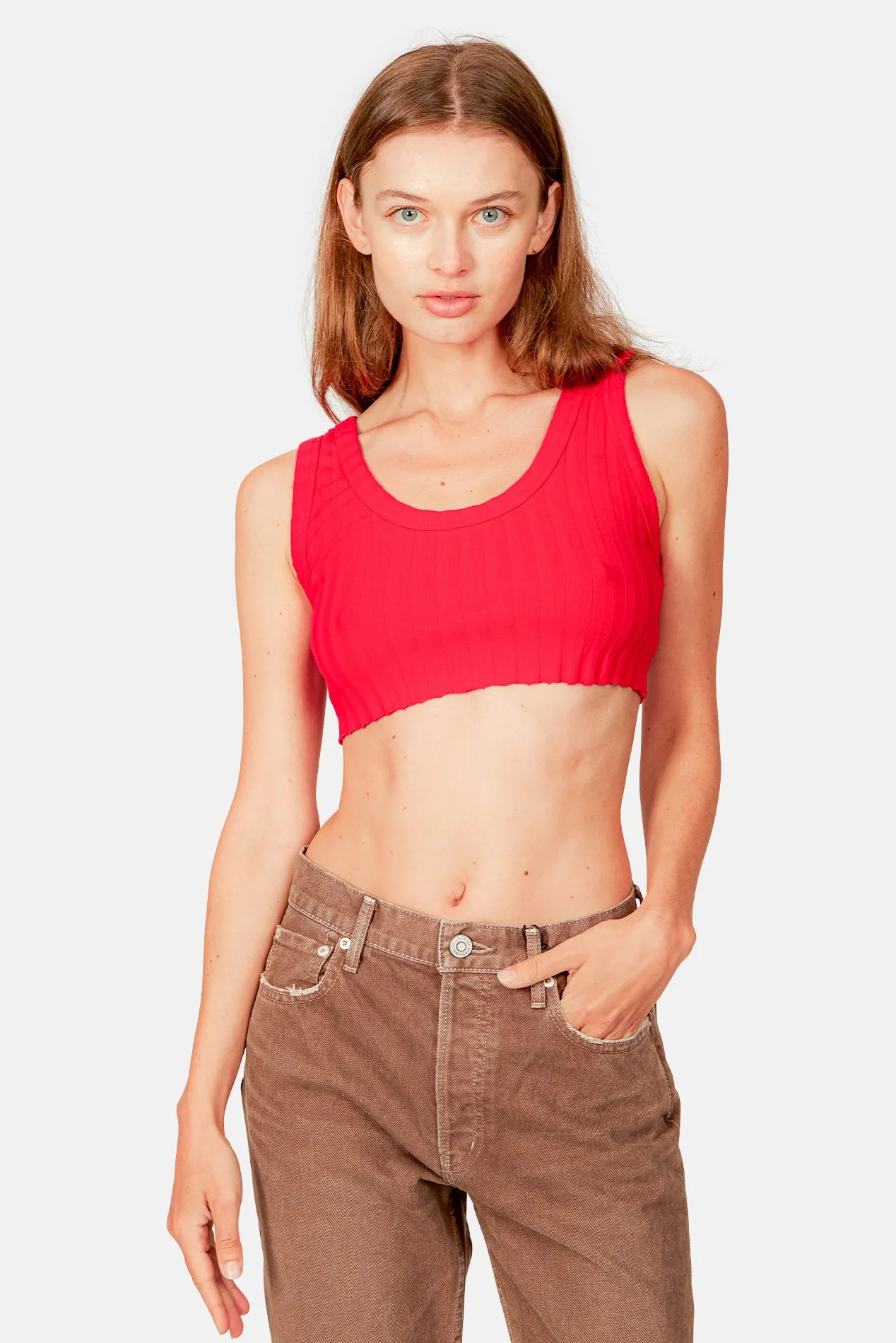 Capri Crop Tank Cherry