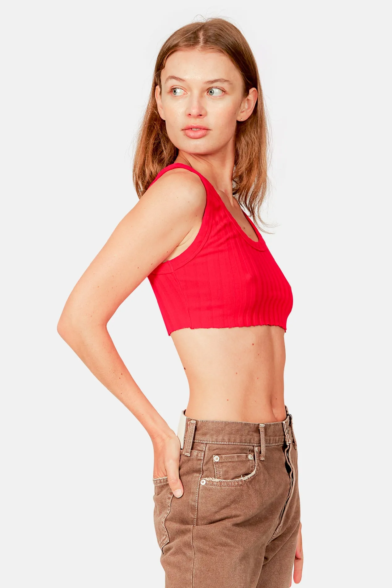 Capri Crop Tank Cherry