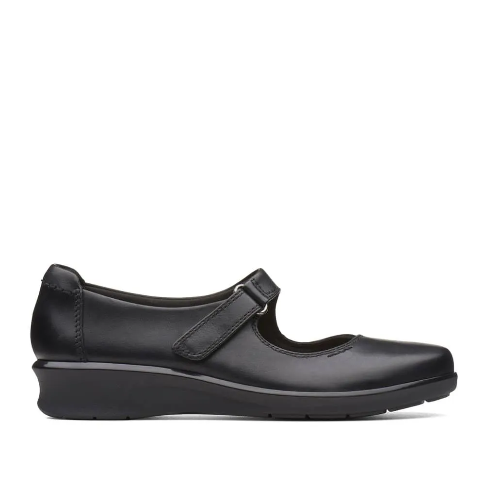 CLARKS Hope Henley Black Leather