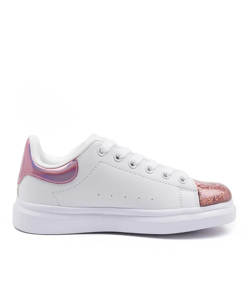 CLARKS Queenie Jnr White-pink