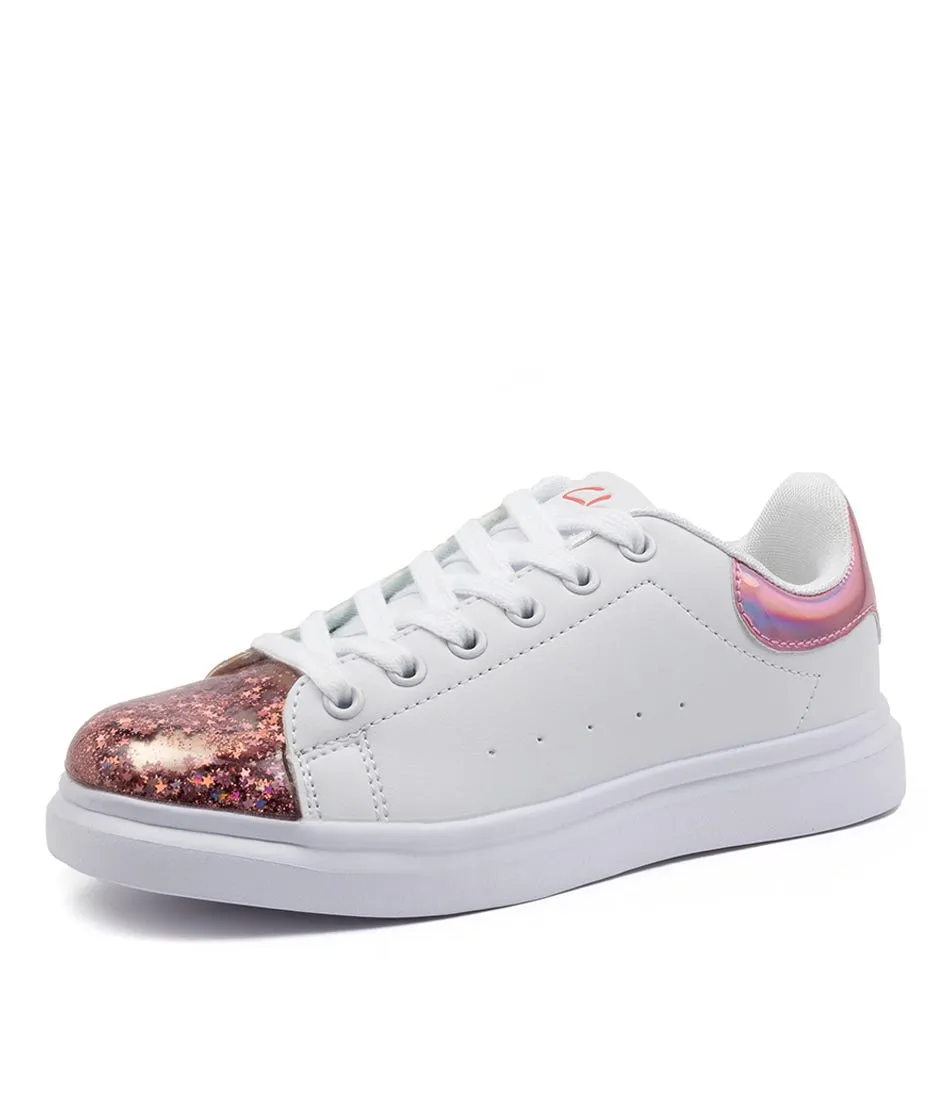 CLARKS Queenie Jnr White-pink