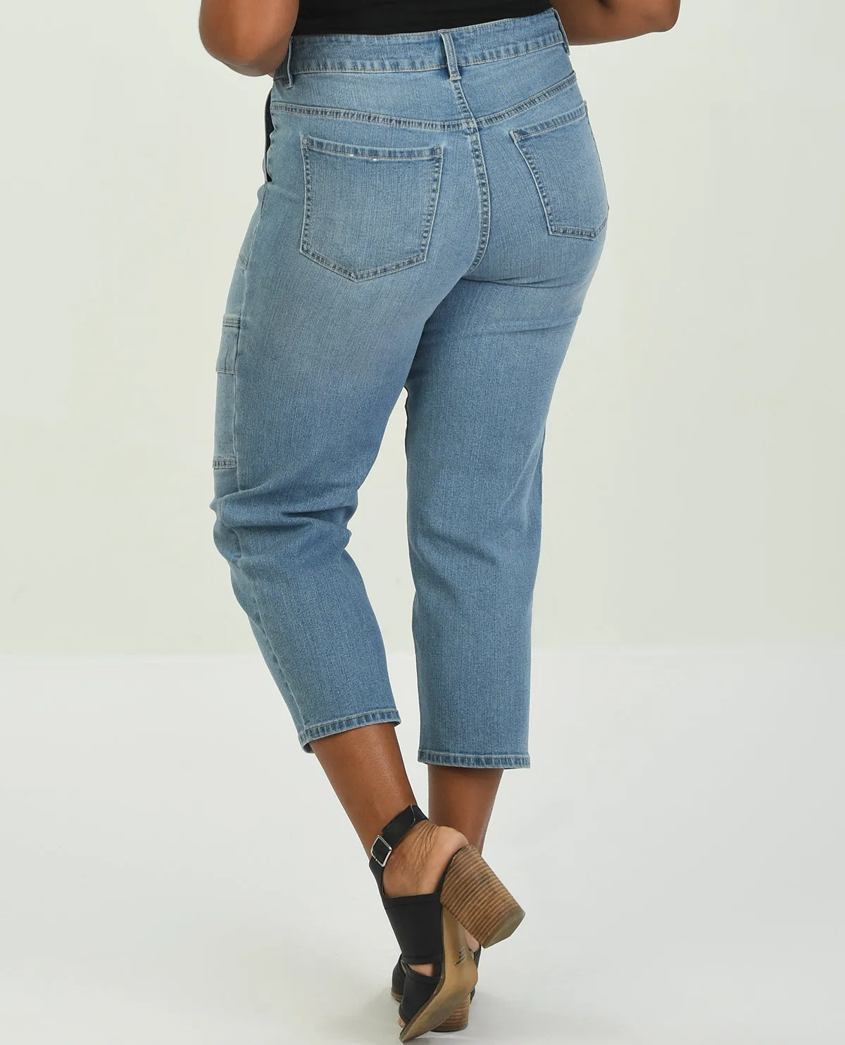 D Jeans Plus Utility Pocket Straight Leg Ankle Jean