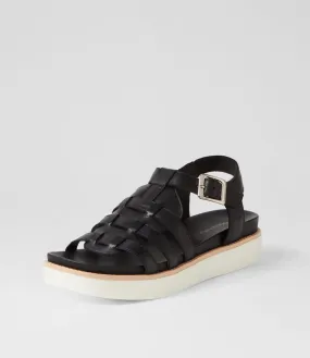 DIANA FERRARI Bindy Black White Leather Sandals