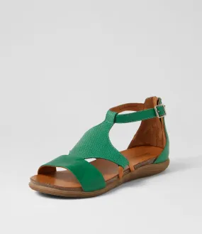 DIANA FERRARI Sarrin Emerald Tan Leather Sandals