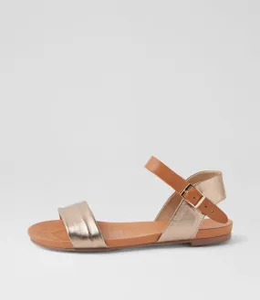 DJANGO & JULIETTE Jinnit Champagne Tan Leather Sandals