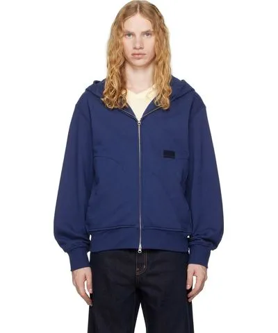 DOCUMENT Blue Zip-Up Hoodie