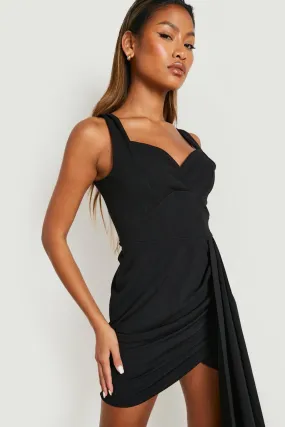 Drape Detail Wrap Mini Dress