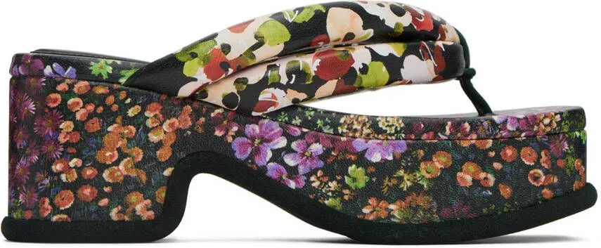 Dries Van Noten Multicolor Floral Platform Heeled Sandals