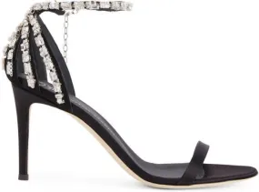 Giuseppe Zanotti Adele crystal 85mm sandals Black