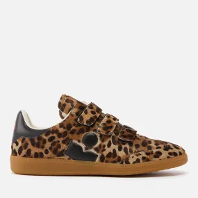 Isabel Marant Women's Beth Leopard-Print Suede Trainers - UK 8