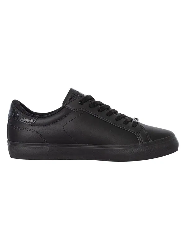 Lacoste Powercourt 1121 1 SMA Leather Trainers - Black/Black