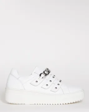 Leanne Leather Chunky Hardware Trainers Wide Fit | Simply Be