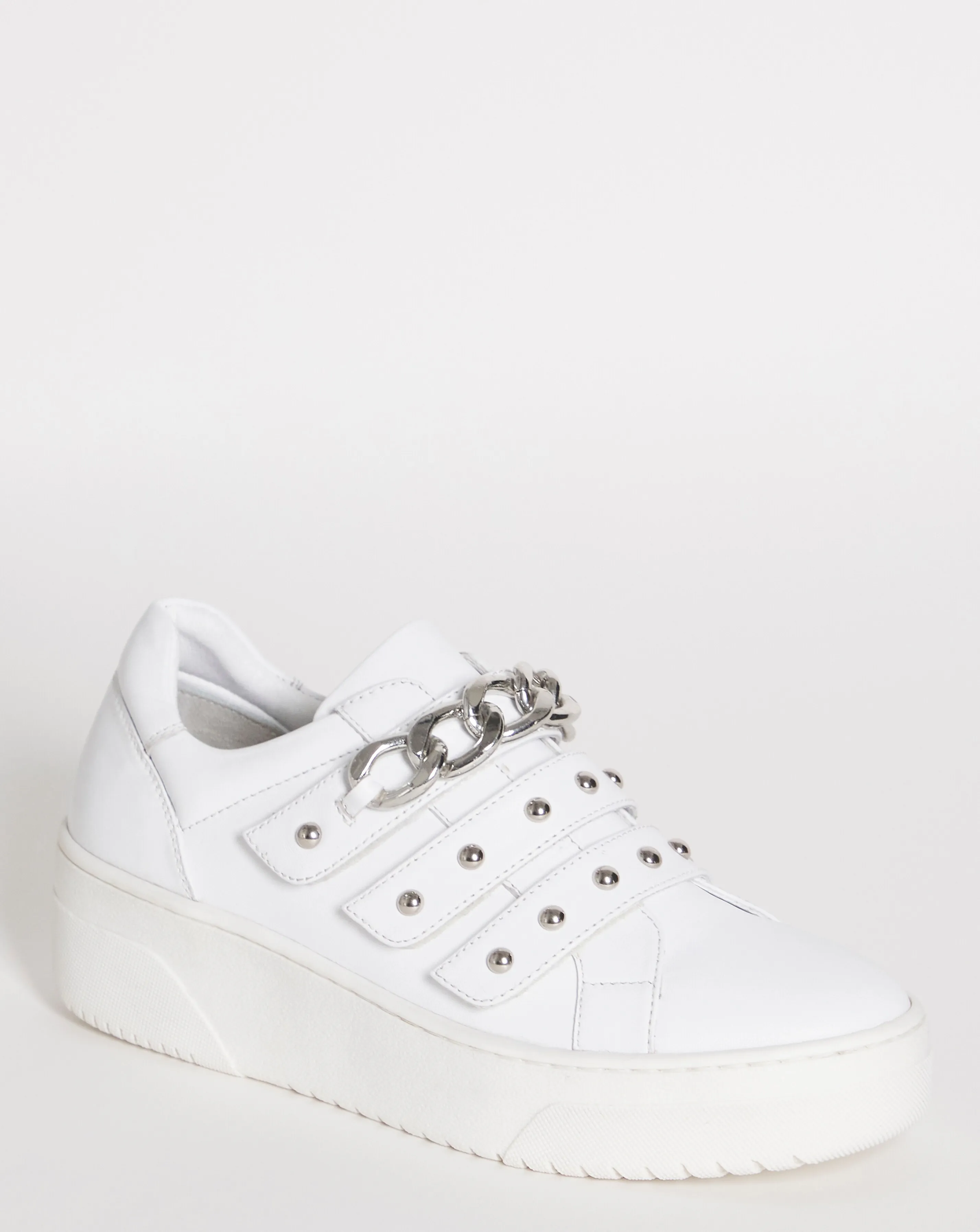 Leanne Leather Chunky Hardware Trainers Wide Fit | Simply Be