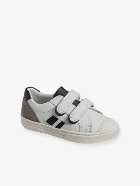 Leather Trainers for Boys, Designed for Autonomy - white light solid