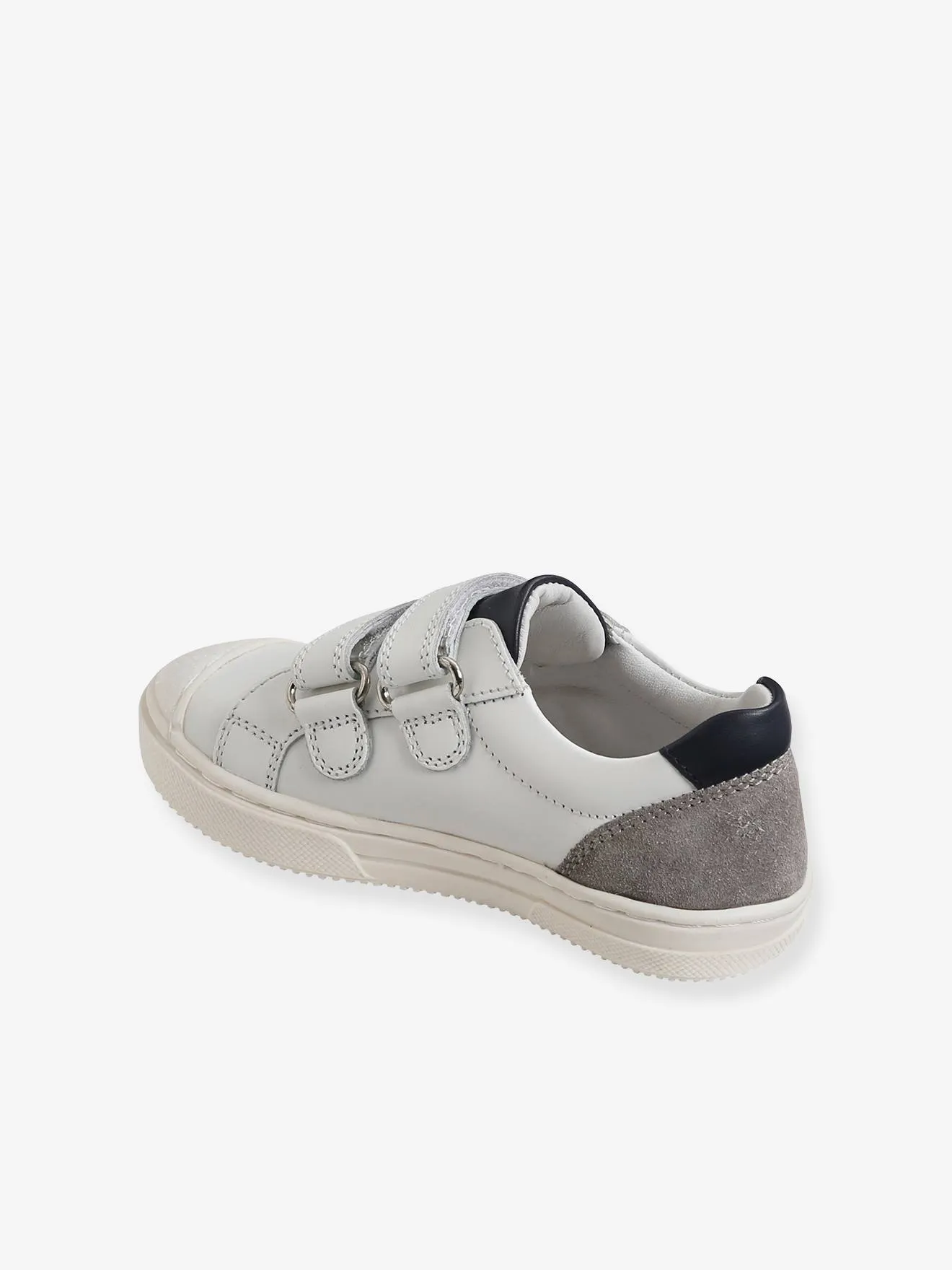 Leather Trainers for Boys, Designed for Autonomy - white light solid