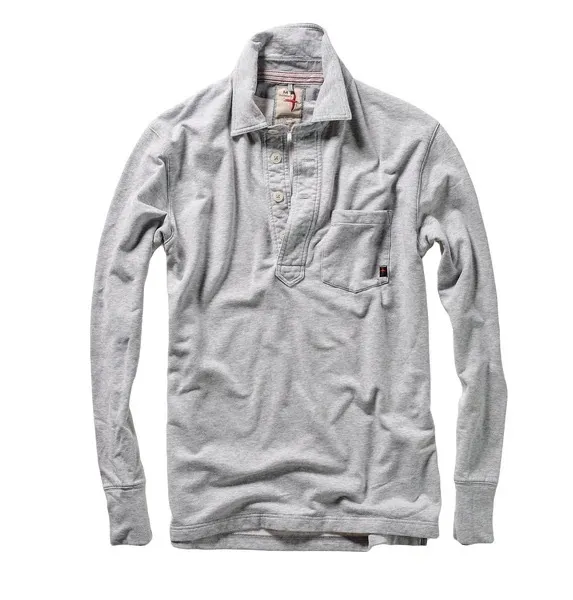 LOOPBACK POLO - LT GREY HEATHER