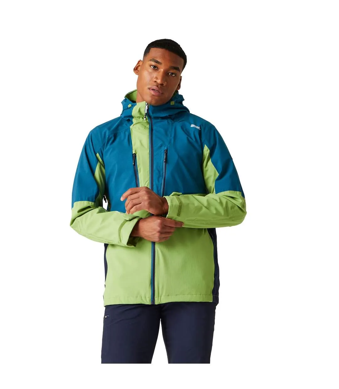 Mens raddick ii waterproof jacket piquant green/moroccan blue Regatta