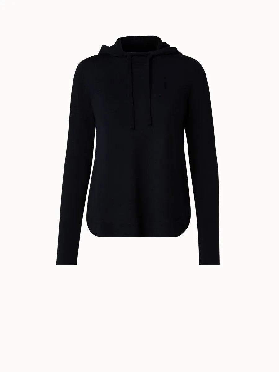 Merino Wool Knit Hoodie