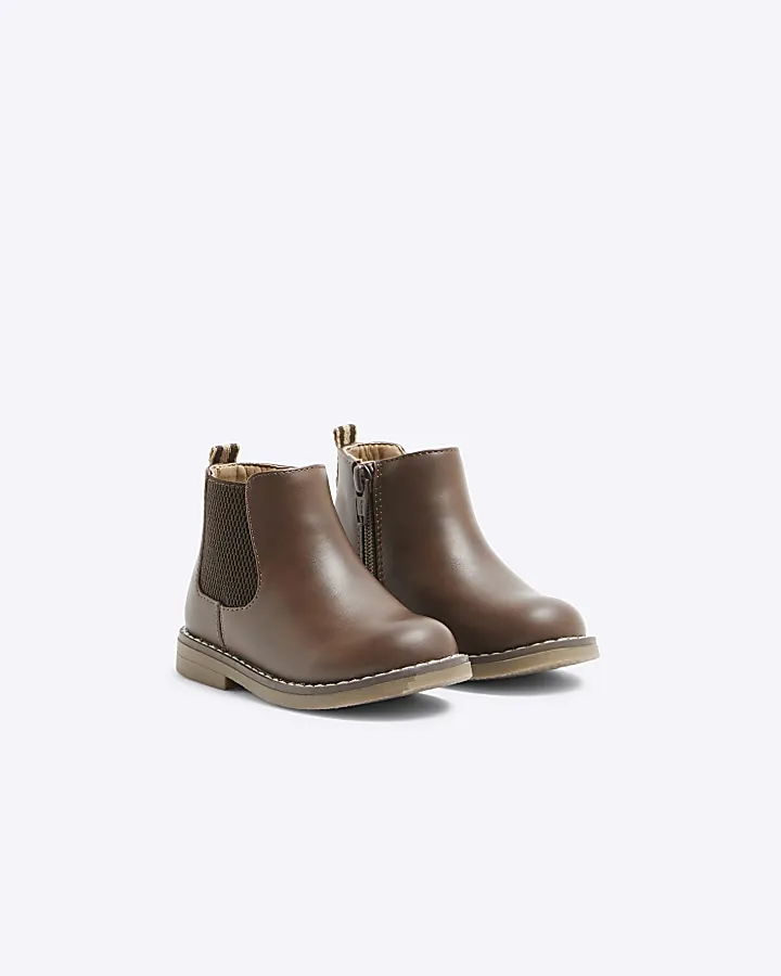 Mini Boys Brown Chelsea Boot