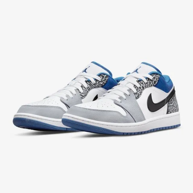 Nike air jordan 1 low se (true blue/ white/ black/ cement grey/ dark marina blue) men us 8-13 dm1199