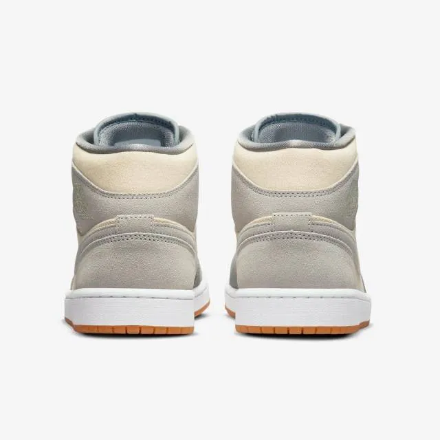 Nike air jordan 1 mid (coconut milk particle grey/ white/ tan brown gum) sizes 6-10 dn4281-100