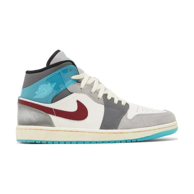 Nike air jordan 1 mid (exploration unit/ white/ sail/ team red/ coconut milk) men us 8-13 fb1870-161