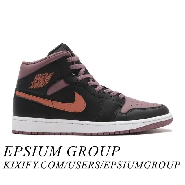 Nike air jordan 1 mid se (black sky j mauve/ black/ sky j orange/ sky j mauve/ white) men us 8-13 fb9911-008