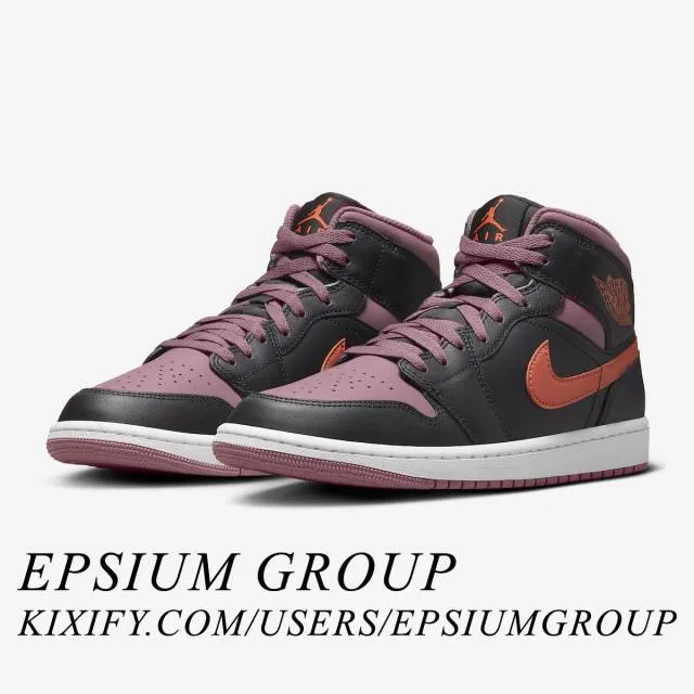 Nike air jordan 1 mid se (black sky j mauve/ black/ sky j orange/ sky j mauve/ white) men us 8-13 fb9911-008