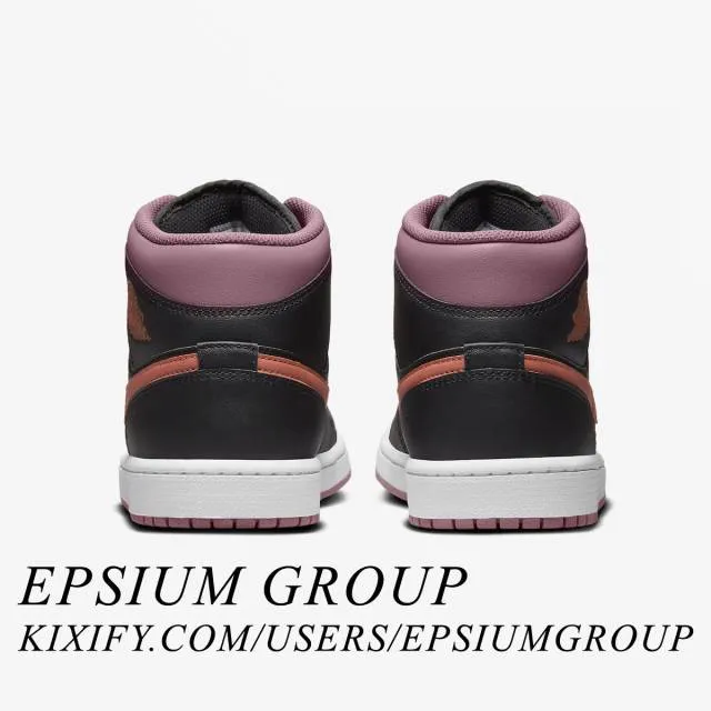 Nike air jordan 1 mid se (black sky j mauve/ black/ sky j orange/ sky j mauve/ white) men us 8-13 fb9911-008