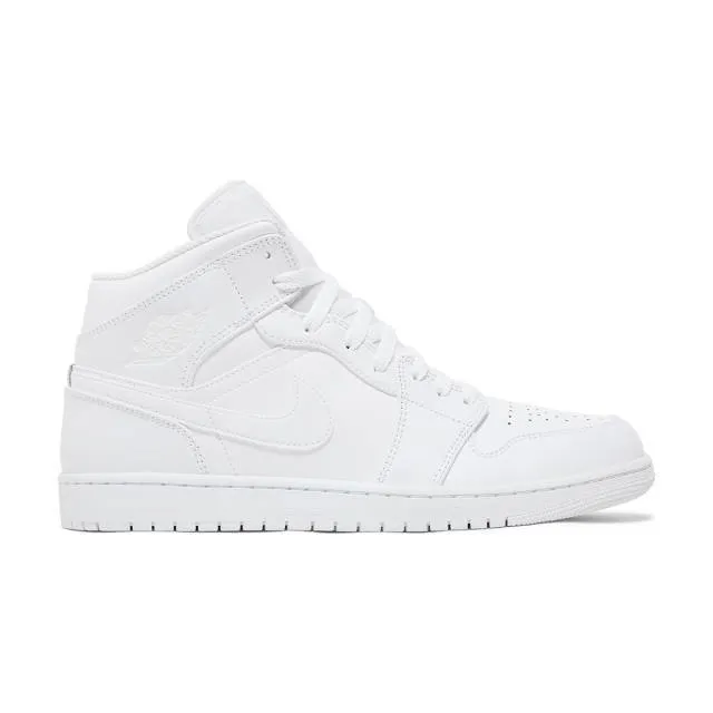 Nike air jordan 1 mid (triple white 2022/ white/ white/ white) men us 8-13 554724-136