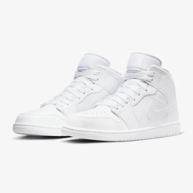 Nike air jordan 1 mid (triple white 2022/ white/ white/ white) men us 8-13 554724-136