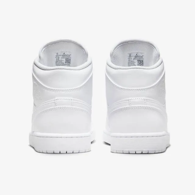 Nike air jordan 1 mid (triple white 2022/ white/ white/ white) men us 8-13 554724-136