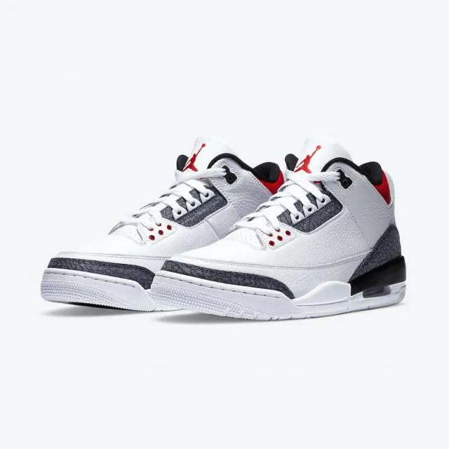 Nike air jordan 3 retro denim se (fire red/ white/ fire red/ black) men us 8-13 cz6431-100