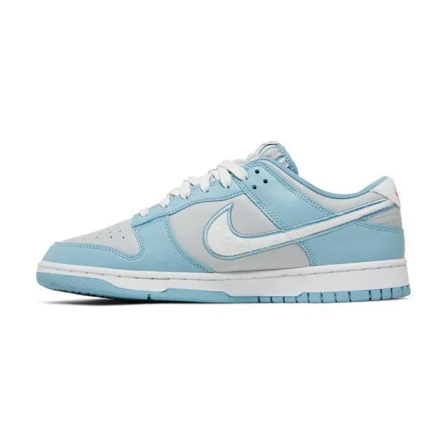 Nike Dunk Low (Fleece Swoosh Light Blue/ Grey Fog/ Worn ...