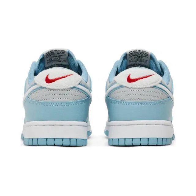 Nike Dunk Low (Fleece Swoosh Light Blue/ Grey Fog/ Worn ...